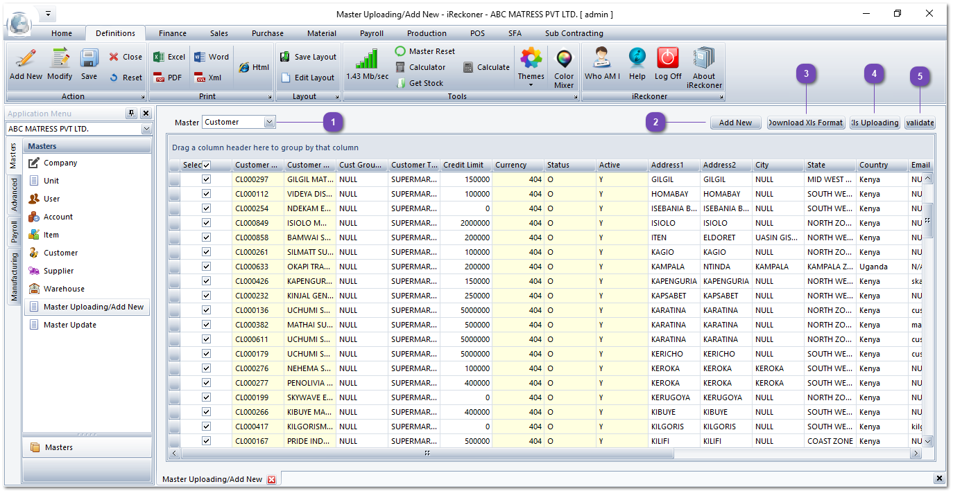 Master Uploading/Add New