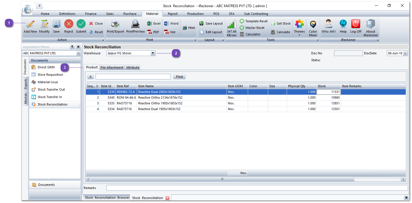 Stock Reconciliation